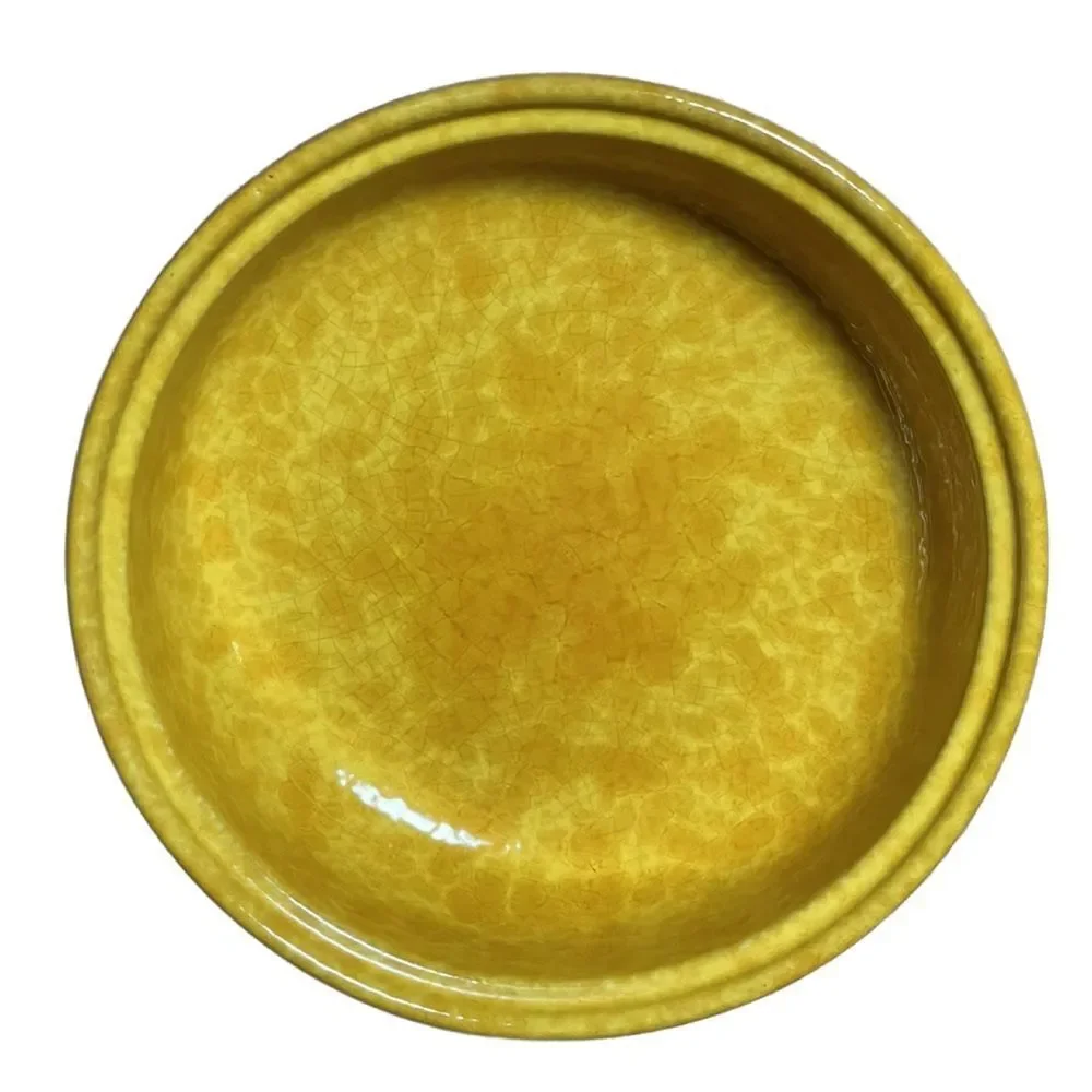 Vintage Traditional Moroccan Mustard Yellow Tagine Cooking Pot (Made in Italy)